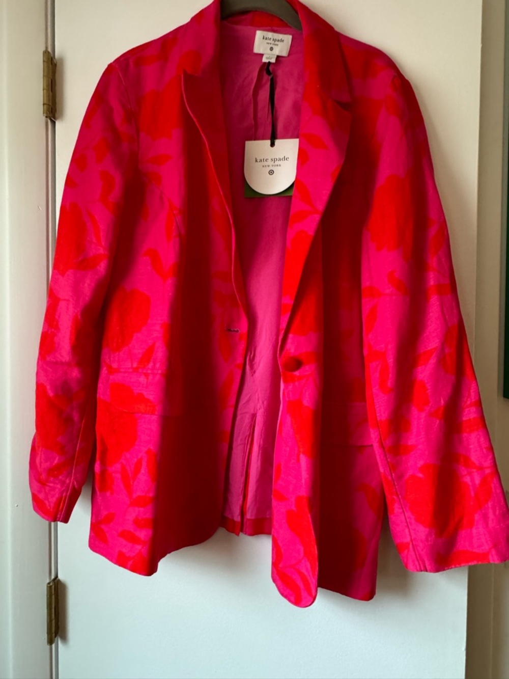 NWT Kate Spade x Target Vibrant Hot Pink & Red Floral-Print Blazer